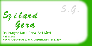 szilard gera business card